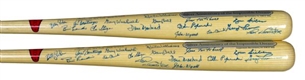 Lot of Two (2) 1967 Red Sox 25th Anniversary Team Signed Cooperstown Bat Co. Bats with Yaz and Dick Williams